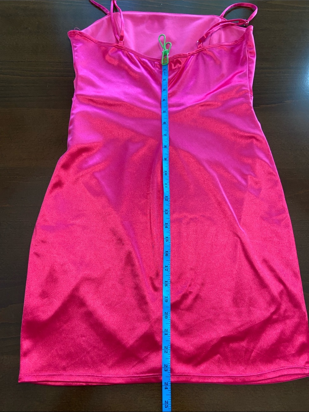 Emerald Sundae Hot Pink Satin Slip Dress, size L. Very flattering design! - Picture 7 of 16